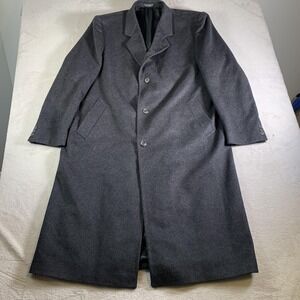 Silver Cloud Coat Mens 48L Gray Wool Cashmere Blend Dress Overcoat Detective